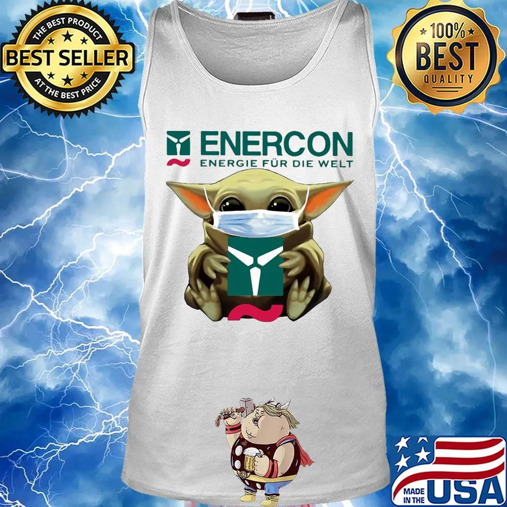 Star wars baby yoda hug enercon energie fur die welt logo mask covid-19 s Tank top