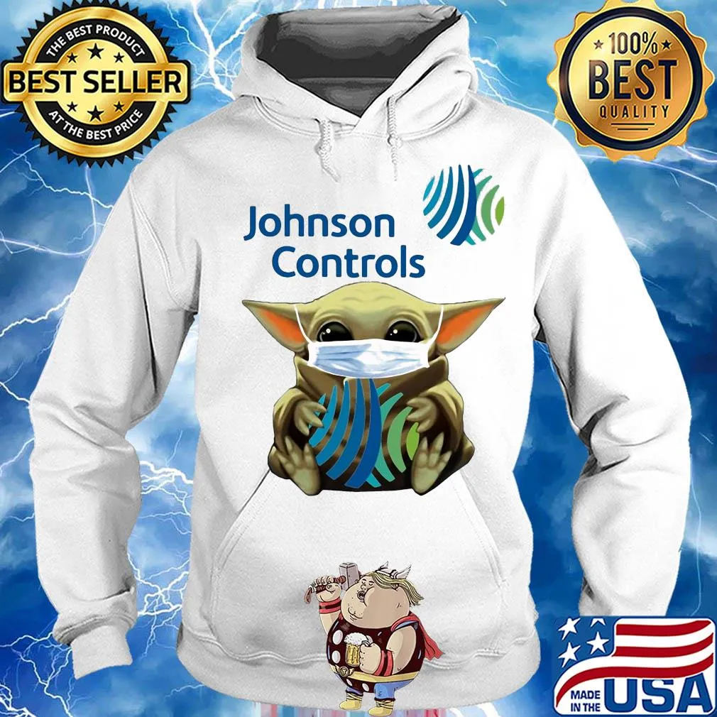 Star wars baby yoda hug johnson controls mask covid-19 s Hoodie