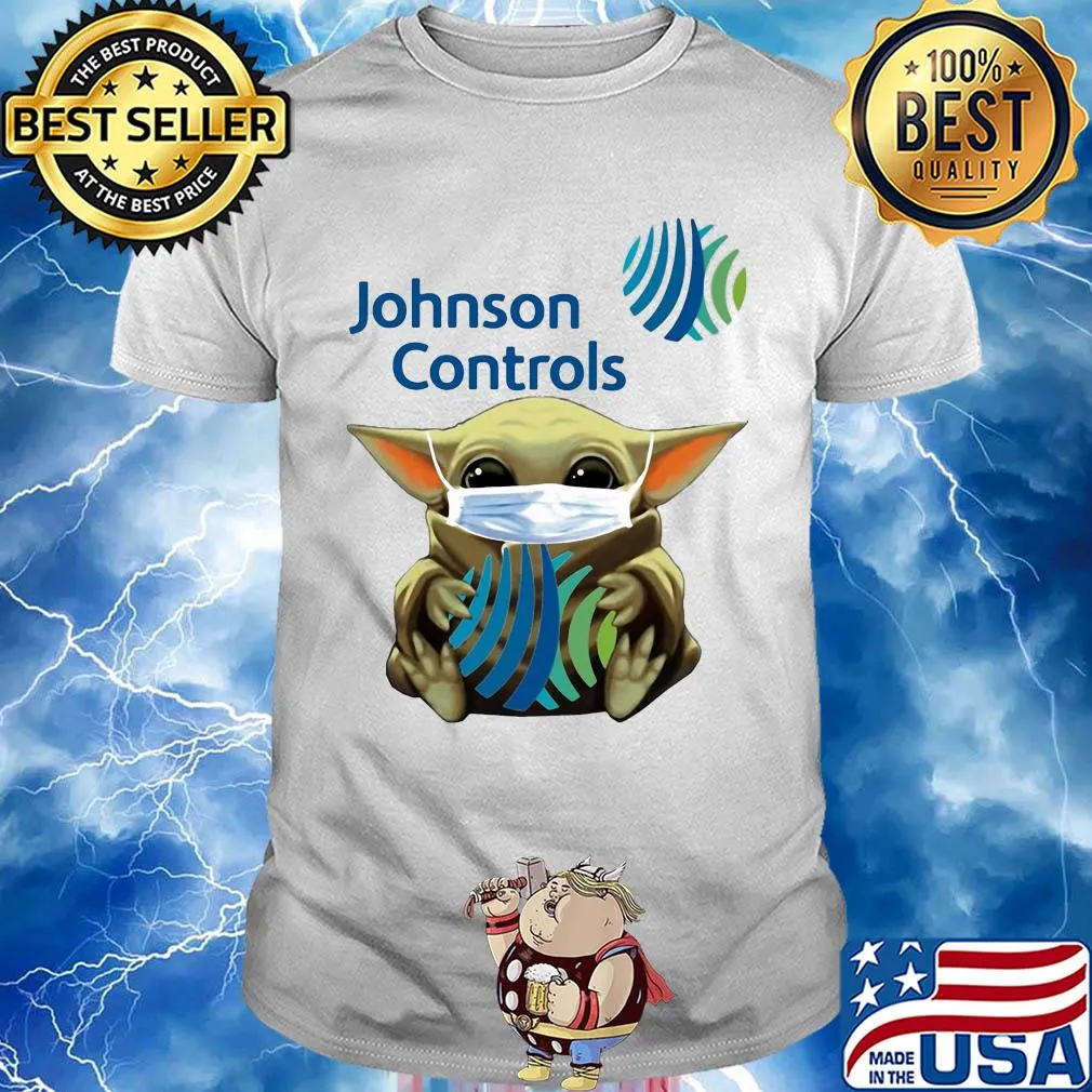 Star wars baby yoda hug johnson controls mask covid-19 shirt