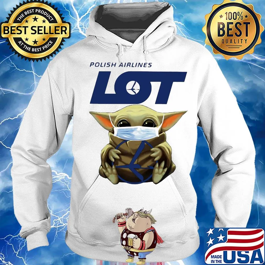 Star wars baby yoda hug polish airlines mask covid-19 s Hoodie