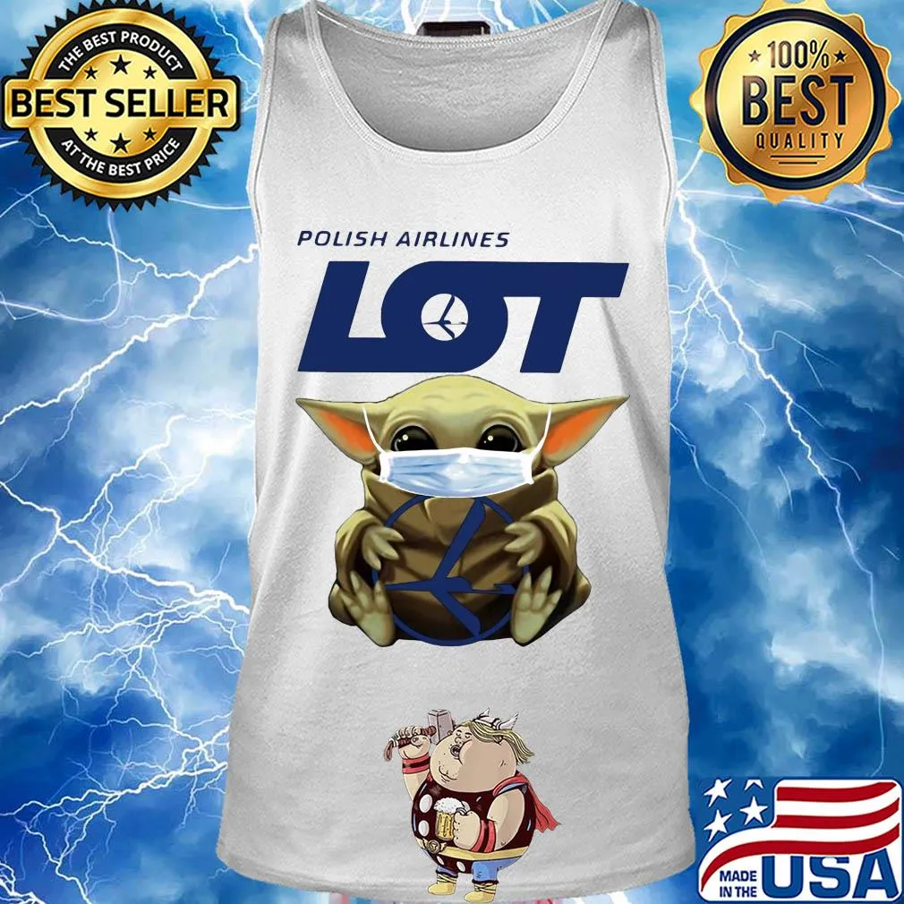 Star wars baby yoda hug polish airlines mask covid-19 s Tank top