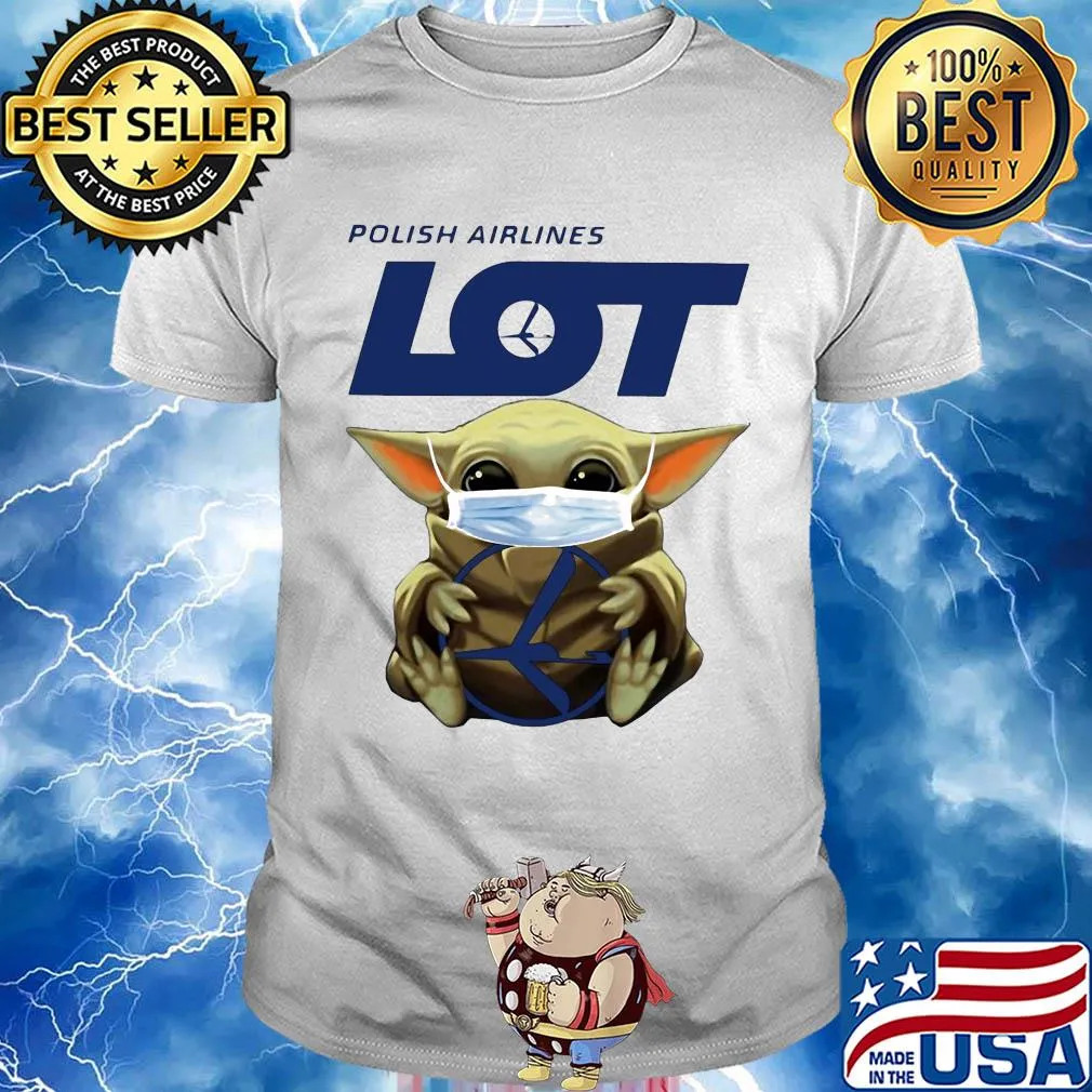 Star wars baby yoda hug polish airlines mask covid-19 shirt