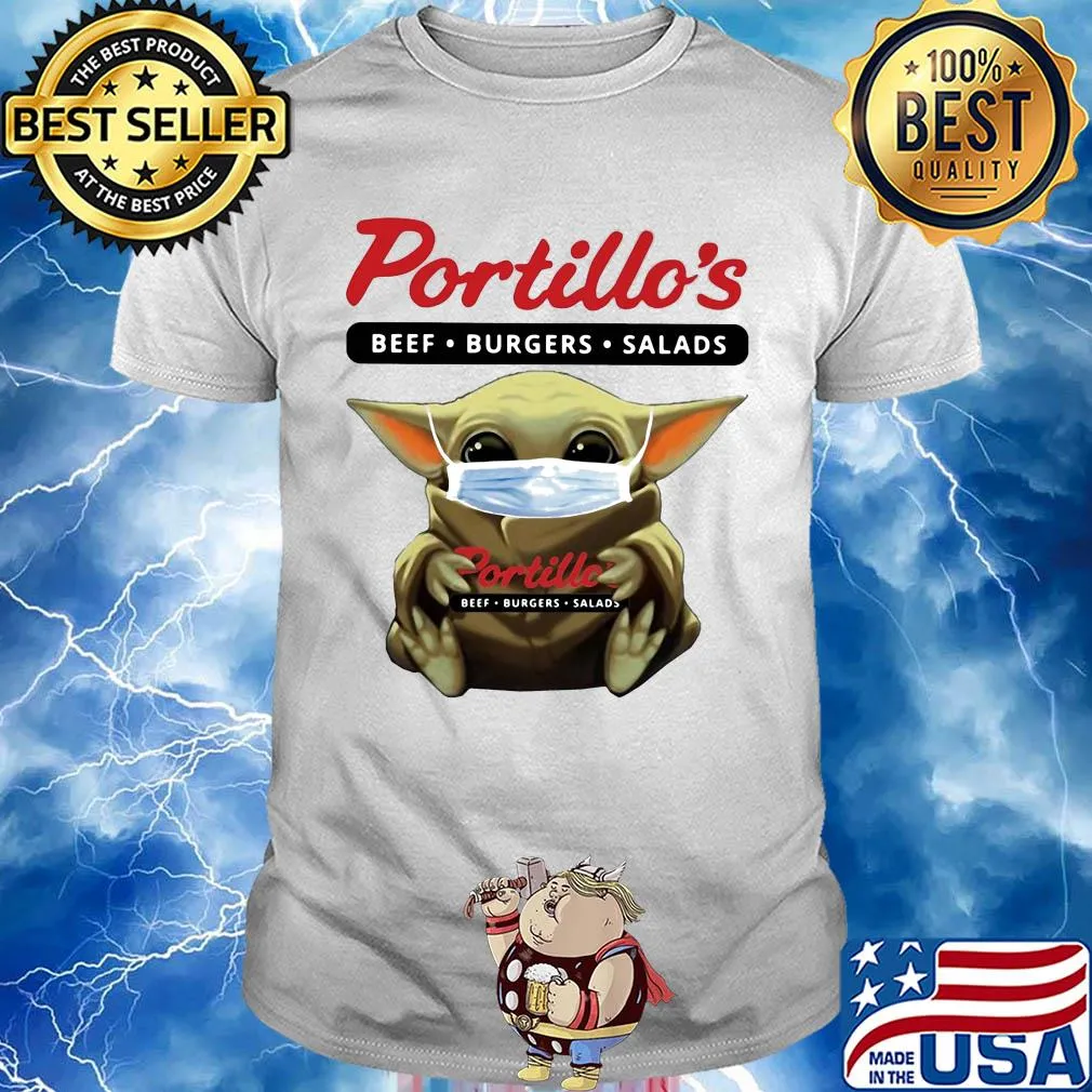 Star wars baby yoda hug portillo’s beef burgers salads mask covid-19 shirt