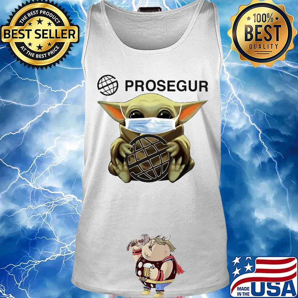 Star wars baby yoda hug prosegur mask covid-19 s Tank top