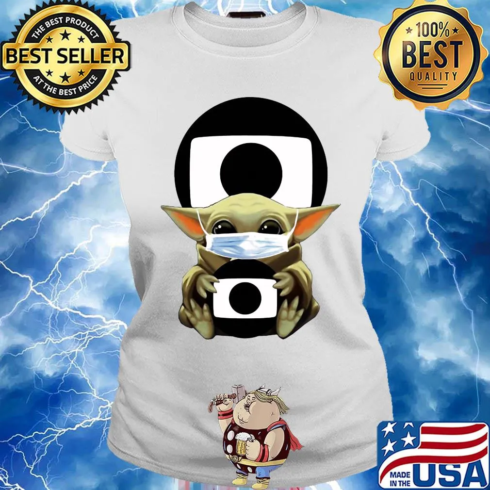 Star wars baby yoda hug rede globo mask covid-19 s Ladies tee