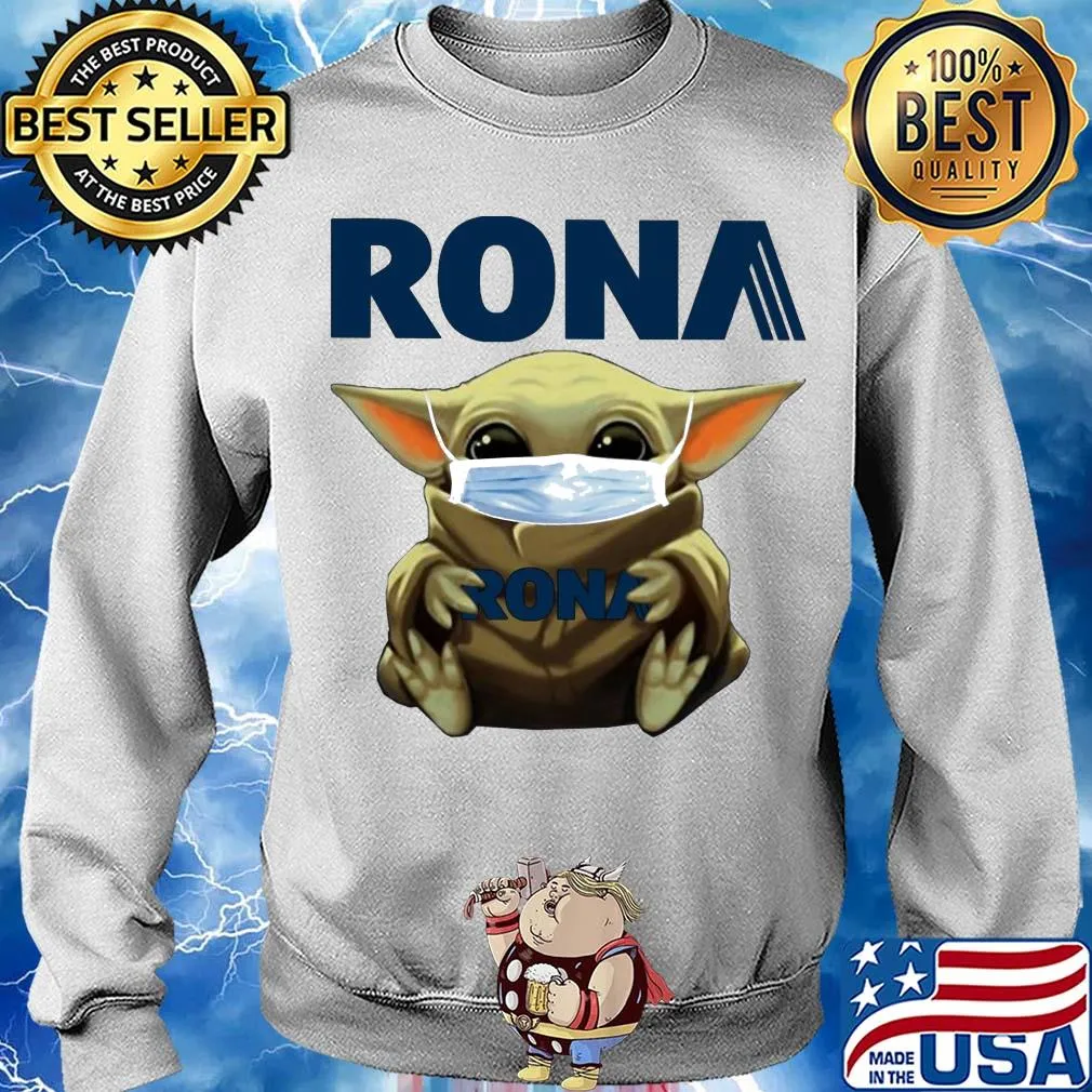 Star wars baby yoda hug rona mask covid-19 s Sweater