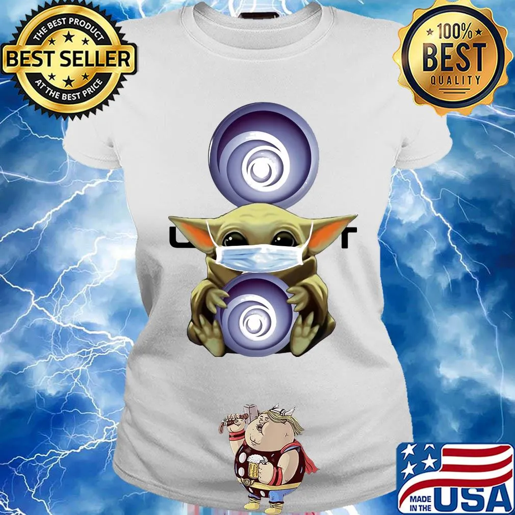 Star wars baby yoda hug ubisoft mask covid-19 s Ladies tee