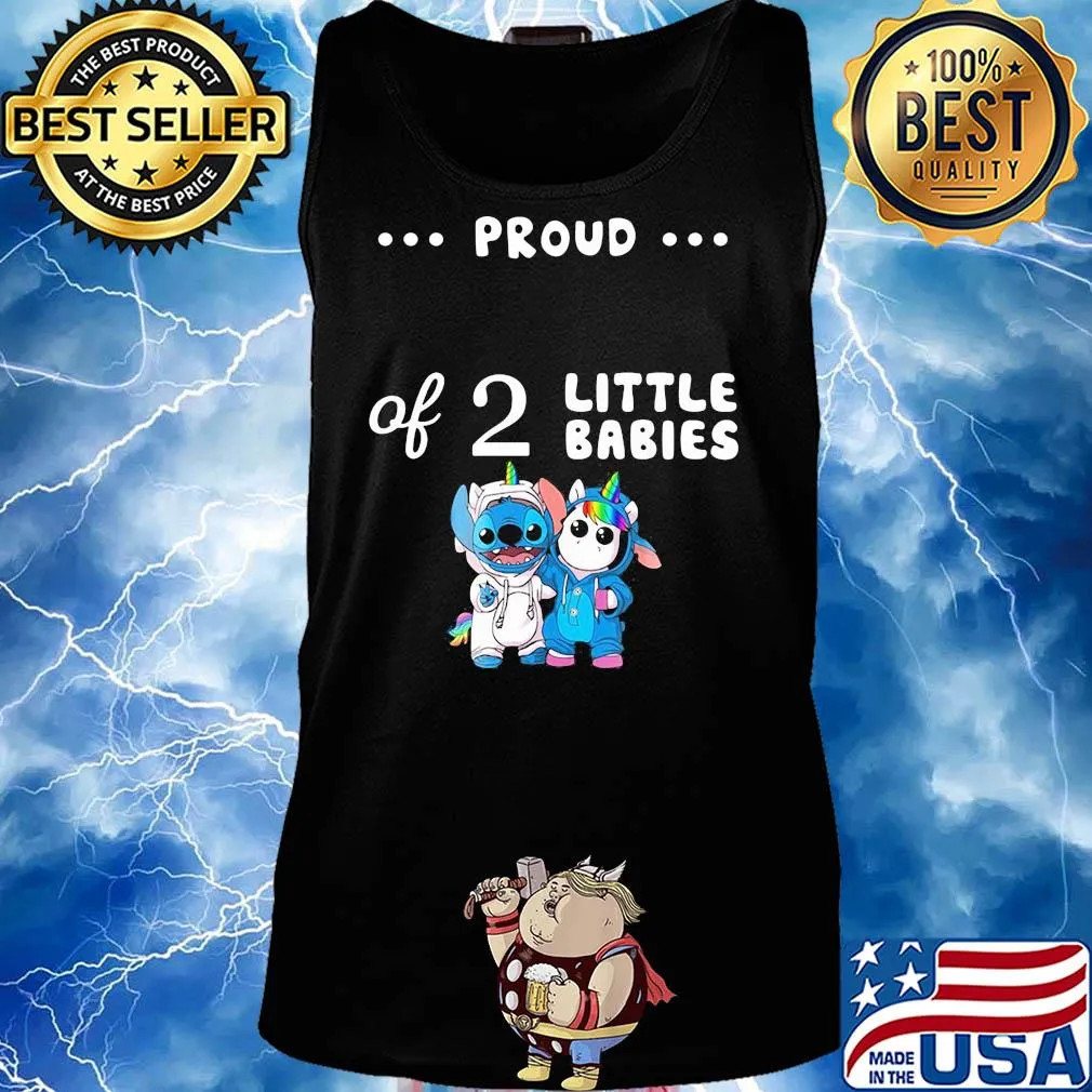 Stitch and unicorn proud of 2 little babies s Tank top