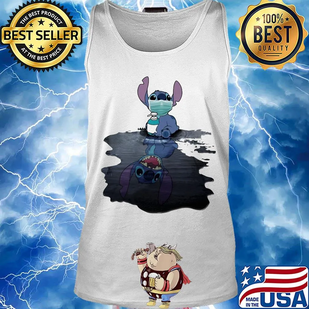 Stitch mask hug soap domestic mirror stitch smile s Tank top