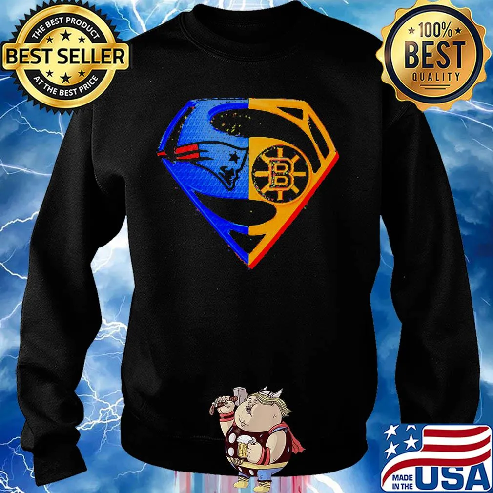 Superhero new england patriots and boston bruins diamond s Sweater