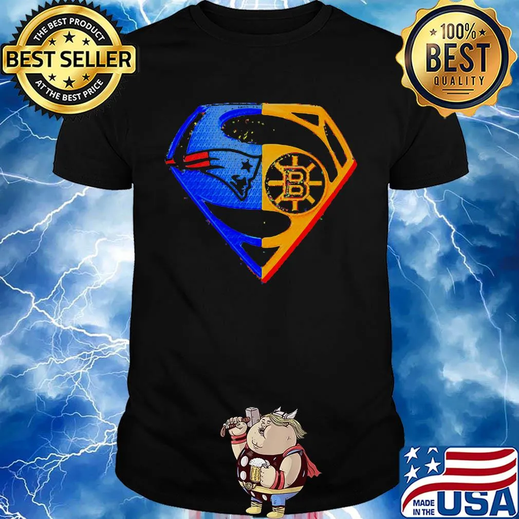 Superhero new england patriots and boston bruins diamond shirt