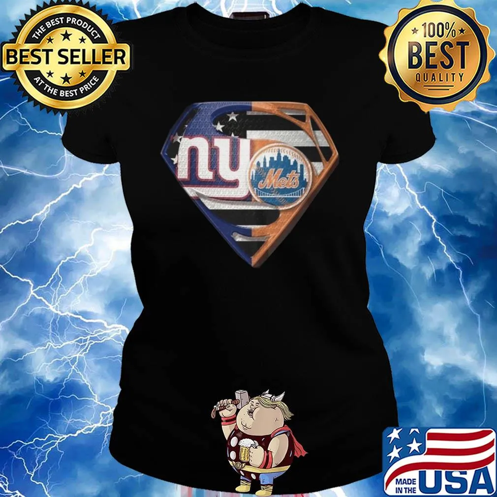 Superhero new york giants vs new york mets diamond american flag s Ladies tee