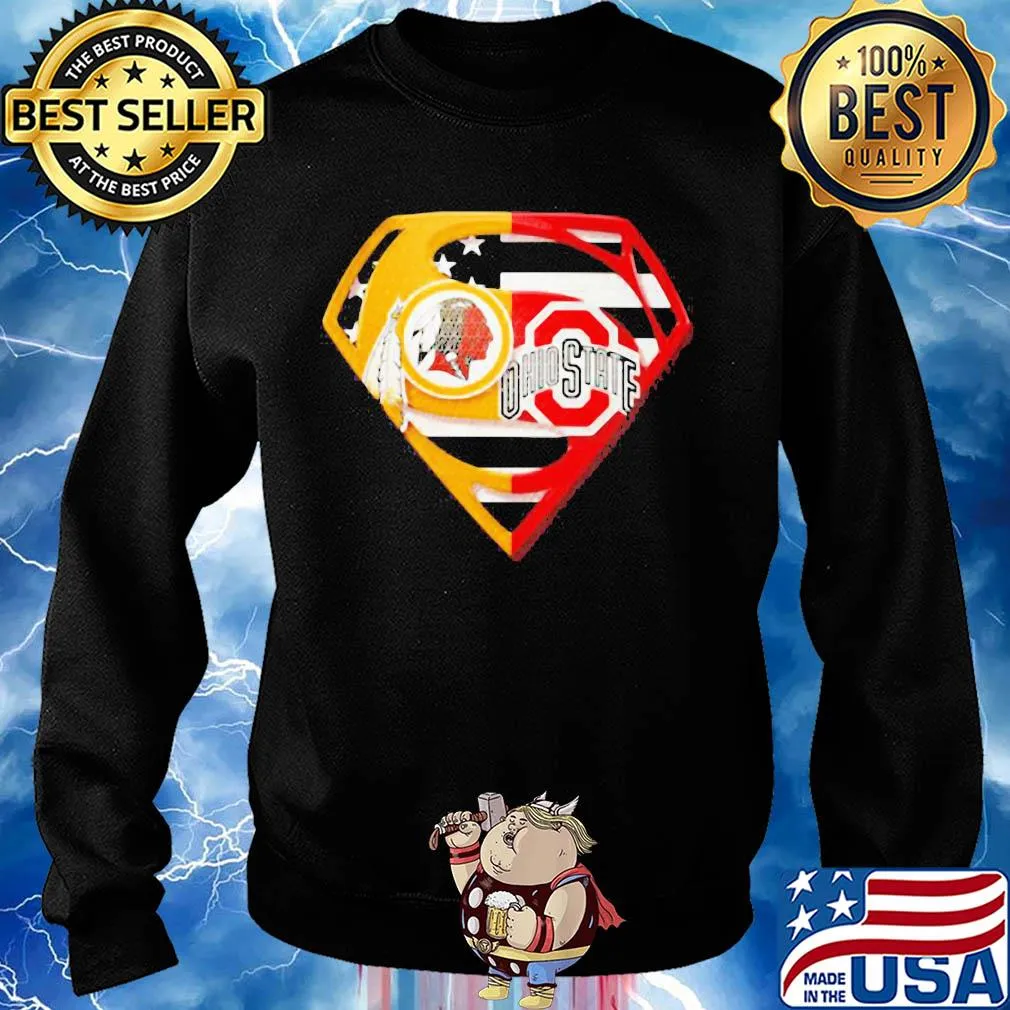 Superhero washington redskins and ohio state buckeyes diamond american flag s Sweater
