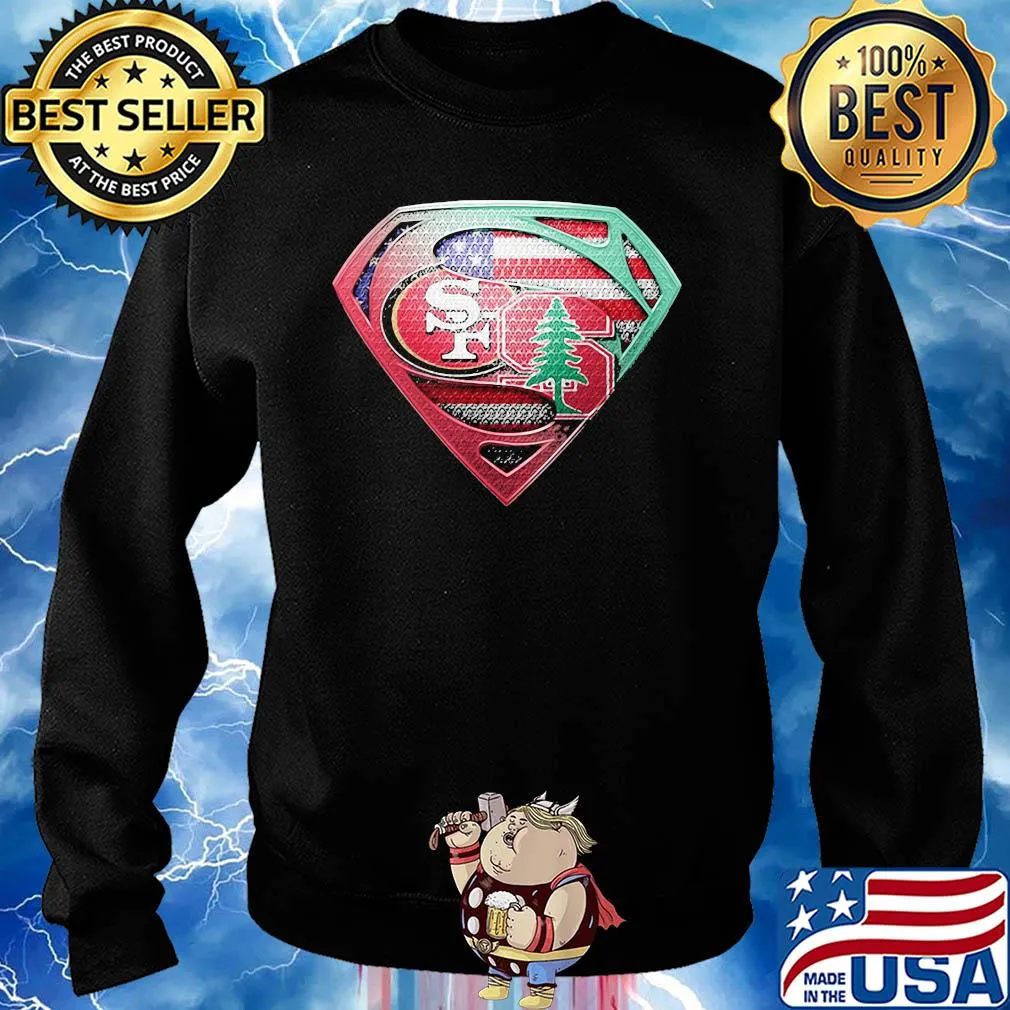 Superman san francisco 49ers vs spine american flag independence day s Sweater