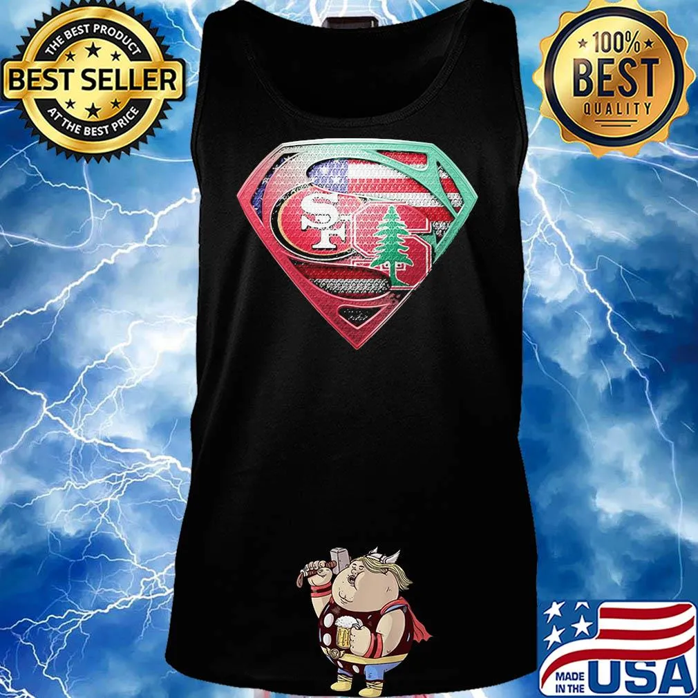 Superman san francisco 49ers vs spine american flag independence day s Tank top