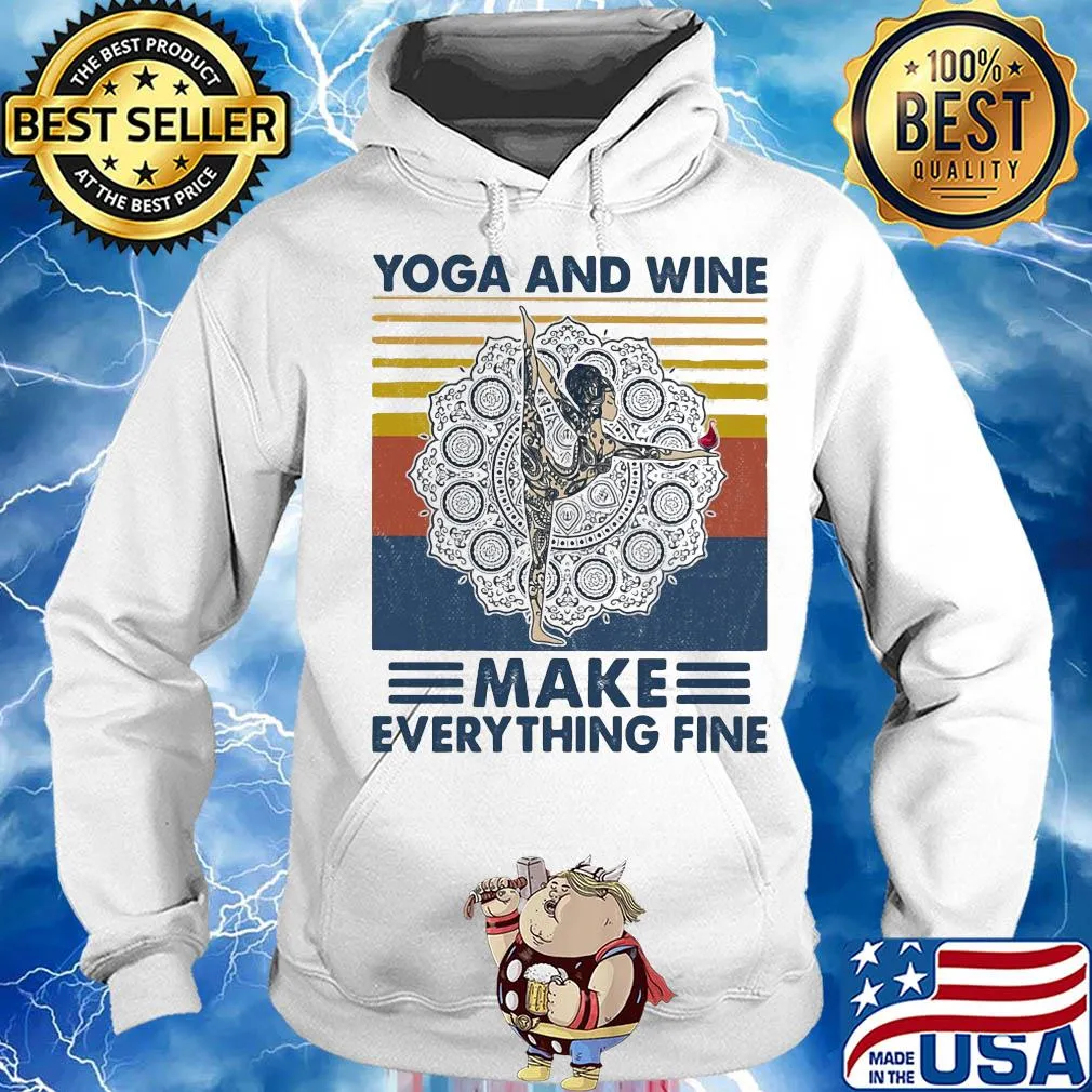 Tattoo henna yoga chill and wine make everything fine vintage s Hoodie