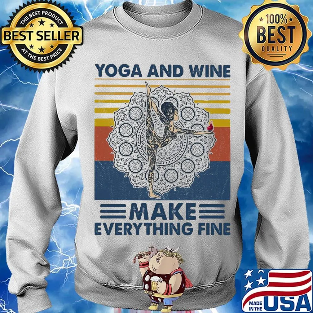 Tattoo henna yoga chill and wine make everything fine vintage s Sweater