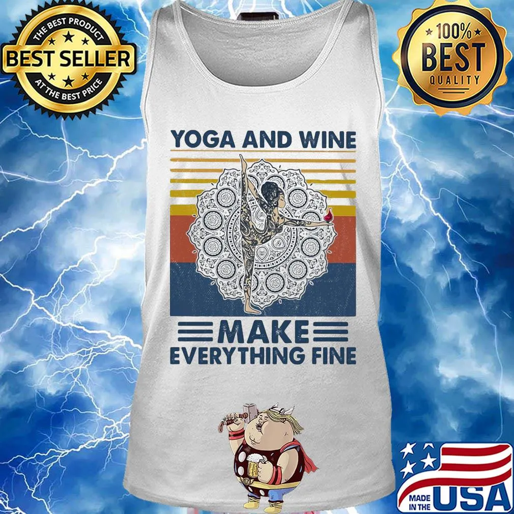 Tattoo henna yoga chill and wine make everything fine vintage s Tank top