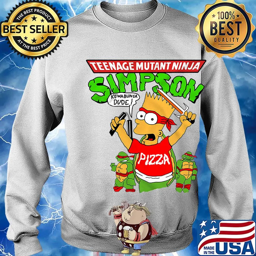 Teenage Mutant Ninja Simpson kowabunga Dude Pizza s Sweater