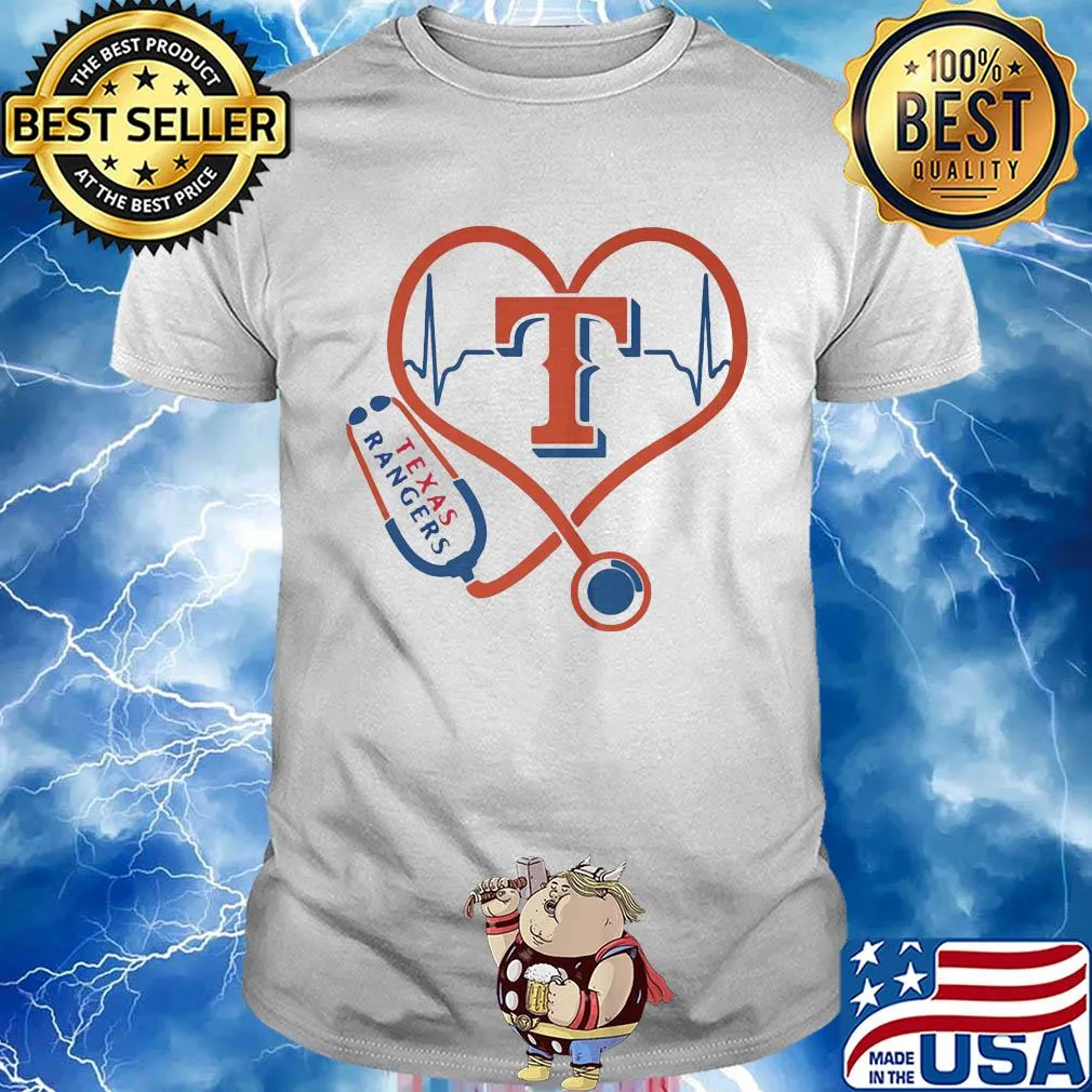 Texas rangers baseball stethoscope heart shirt