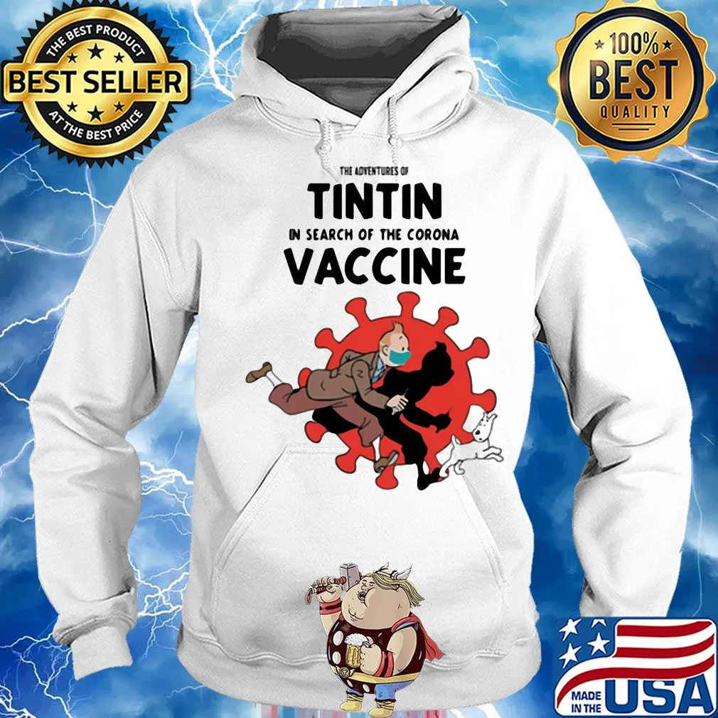 The adventures of tintin in search of the corona vaccine mask Scooter red Dog s Hoodie