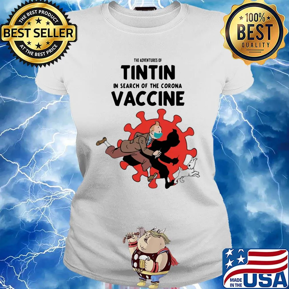 The adventures of tintin in search of the corona vaccine mask Scooter red Dog s Ladies tee