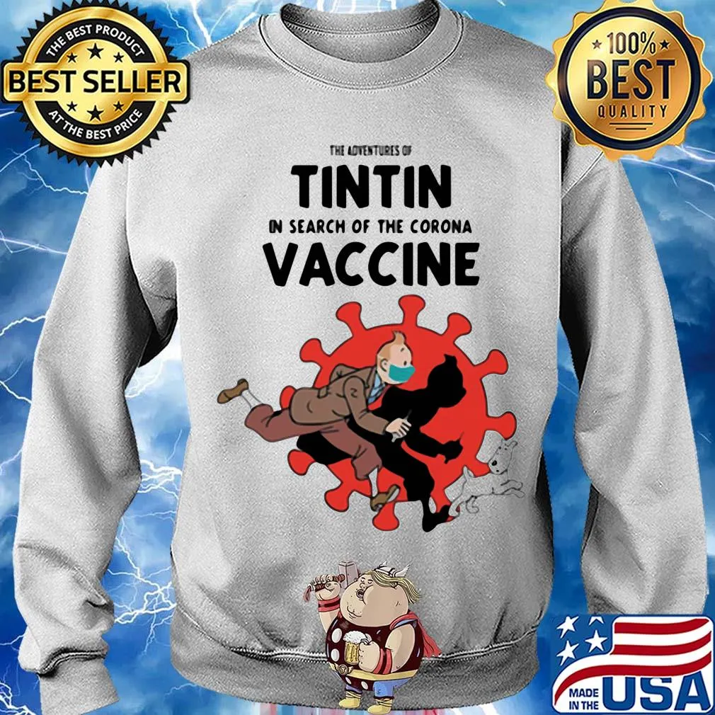 The adventures of tintin in search of the corona vaccine mask Scooter red Dog s Sweater