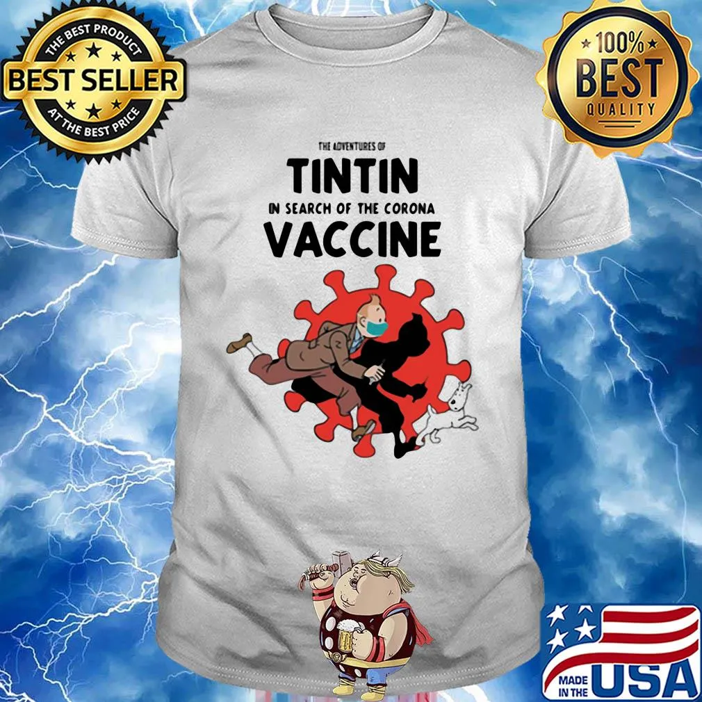 The adventures of tintin in search of the corona vaccine mask Scooter red Dog shirt