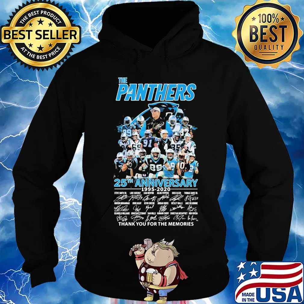 The carolina panthers 25th anniversary 1995 2020 thank you for the memories signatures s Hoodie