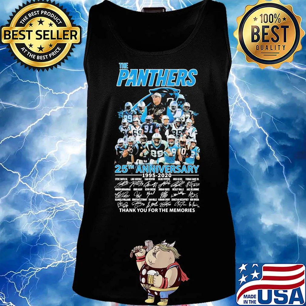 The carolina panthers 25th anniversary 1995 2020 thank you for the memories signatures s Tank top