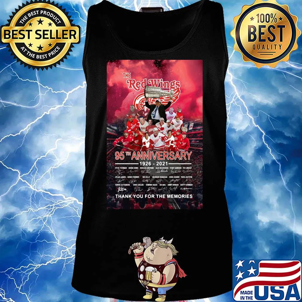 The detroit red wings 95th anniversary 1926 2021 thank you for the memories signatures s Tank top