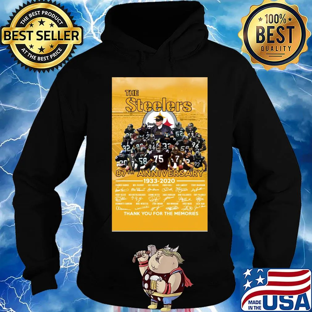 The pittsburgh steelers 87th anniversary 1933 2020 thank you for the memories signatures s Hoodie