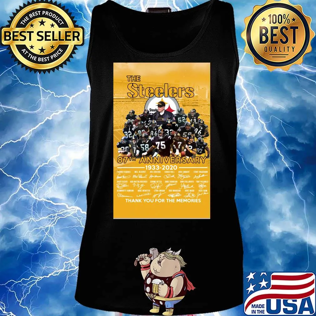 The pittsburgh steelers 87th anniversary 1933 2020 thank you for the memories signatures s Tank top