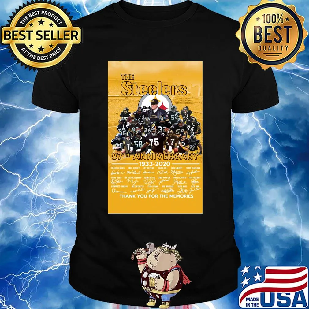 The pittsburgh steelers 87th anniversary 1933 2020 thank you for the memories signatures shirt
