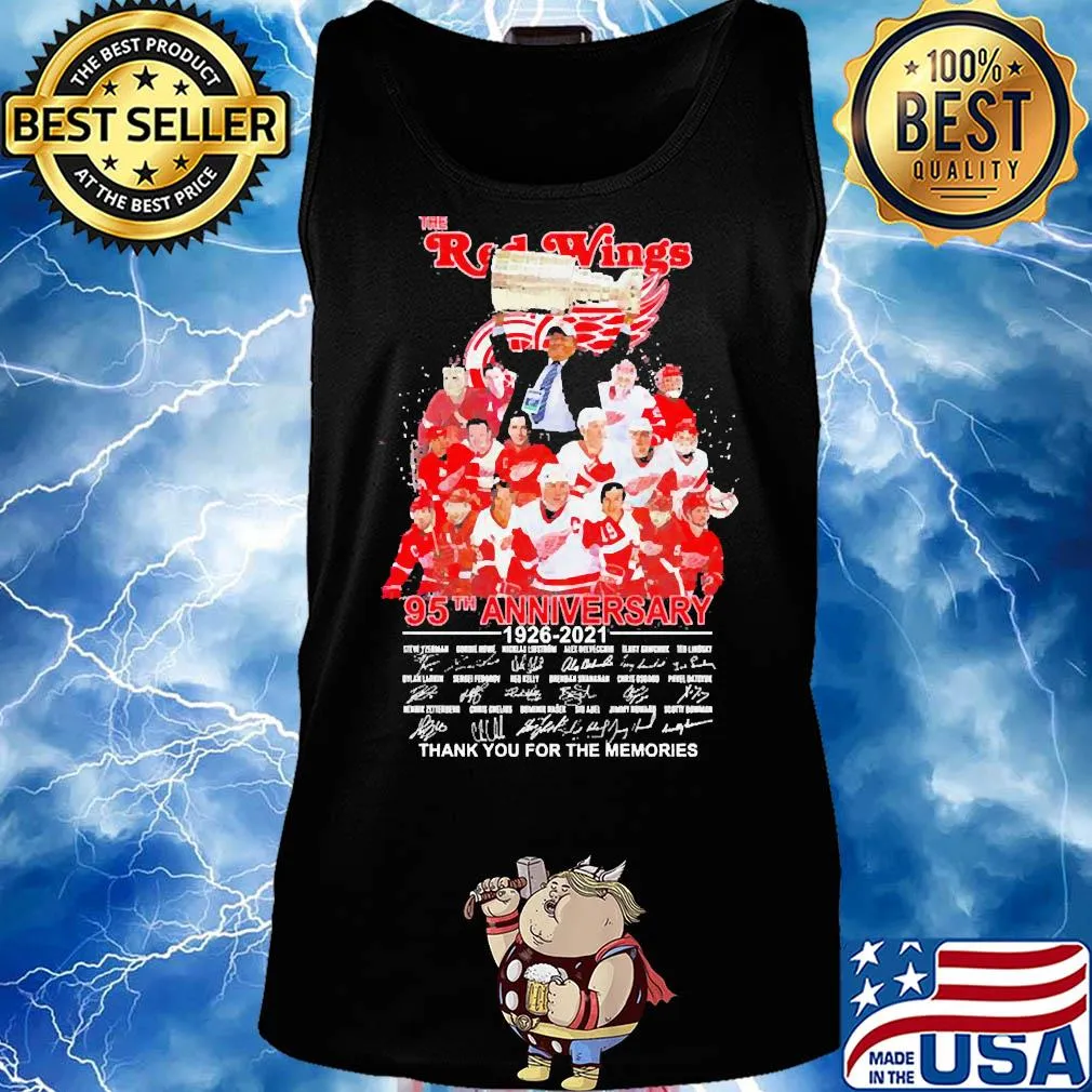 The red wings 95th anniversary 1926 2021 thank you for the memories signatures s Tank top