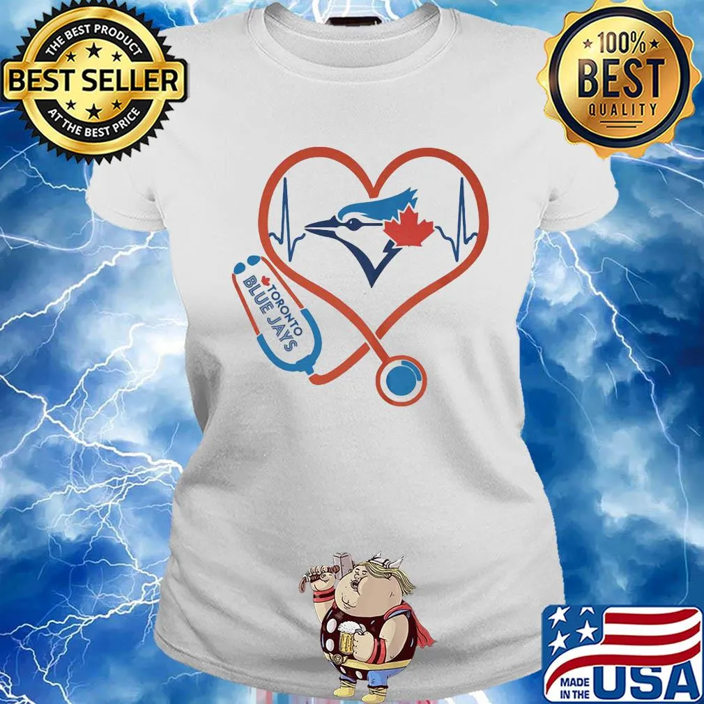Toronto blue jays baseball stethoscope heart s Ladies tee