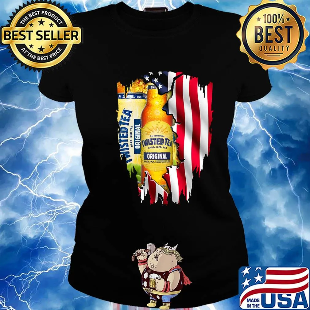 True Iced tea taste Twisted tea hard iced tea original American flag s Ladies tee