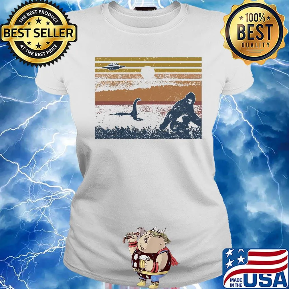 Ufo dinosaurs and bigfoot vintage s Ladies tee