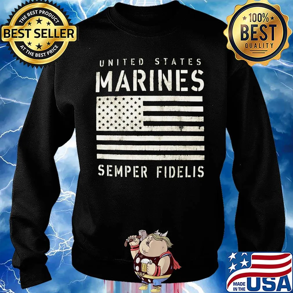 United states marines semper fidelis american flag s Sweater