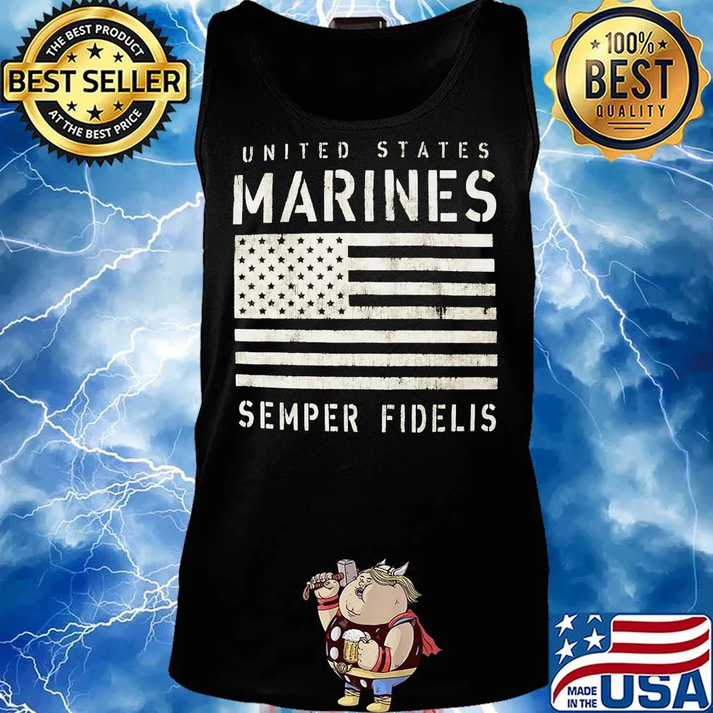 United states marines semper fidelis american flag s Tank top