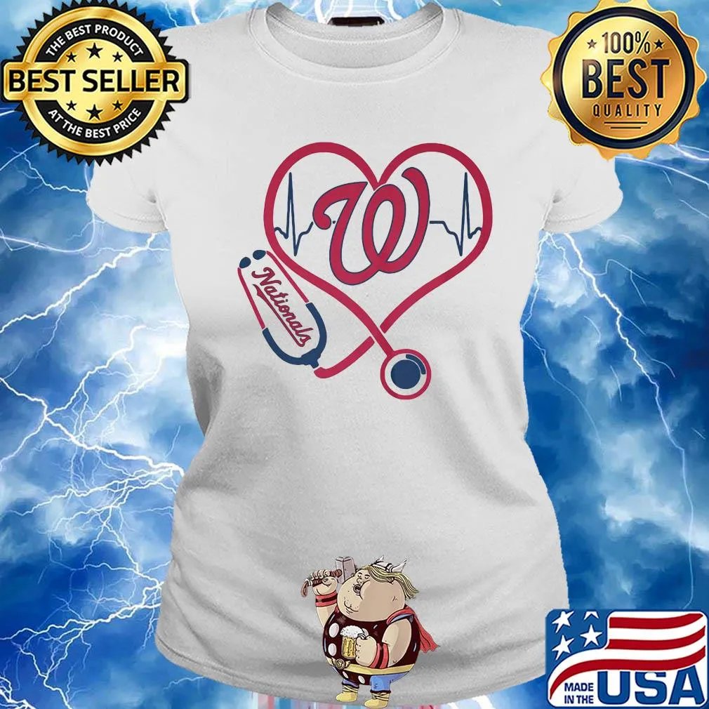 Washington nationals baseball stethoscope heart s Ladies tee