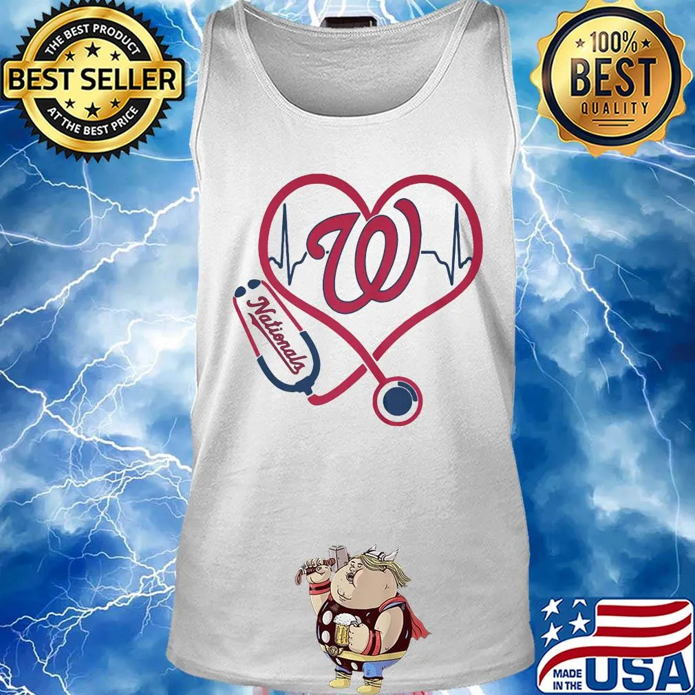 Washington nationals baseball stethoscope heart s Tank top