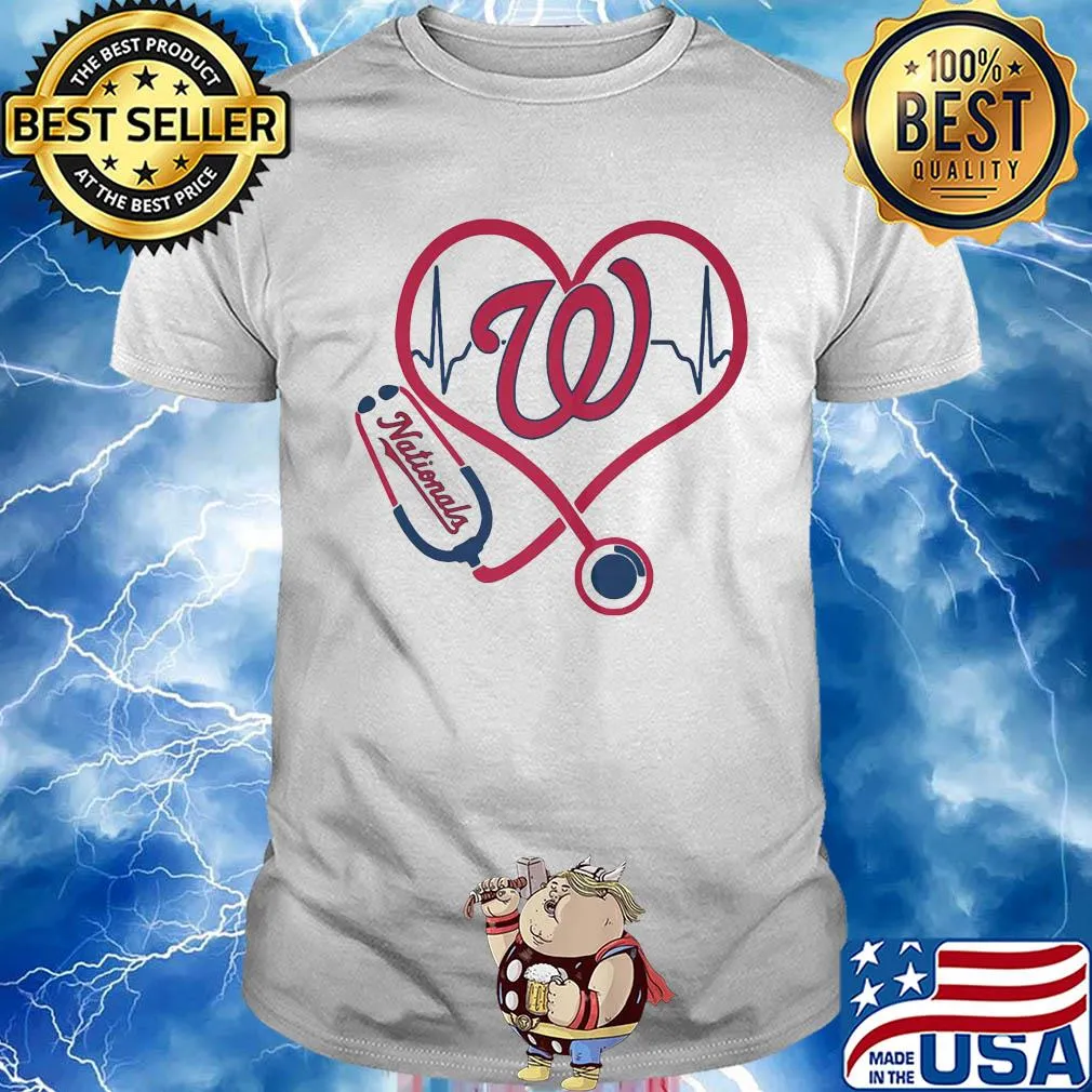 Washington nationals baseball stethoscope heart shirt