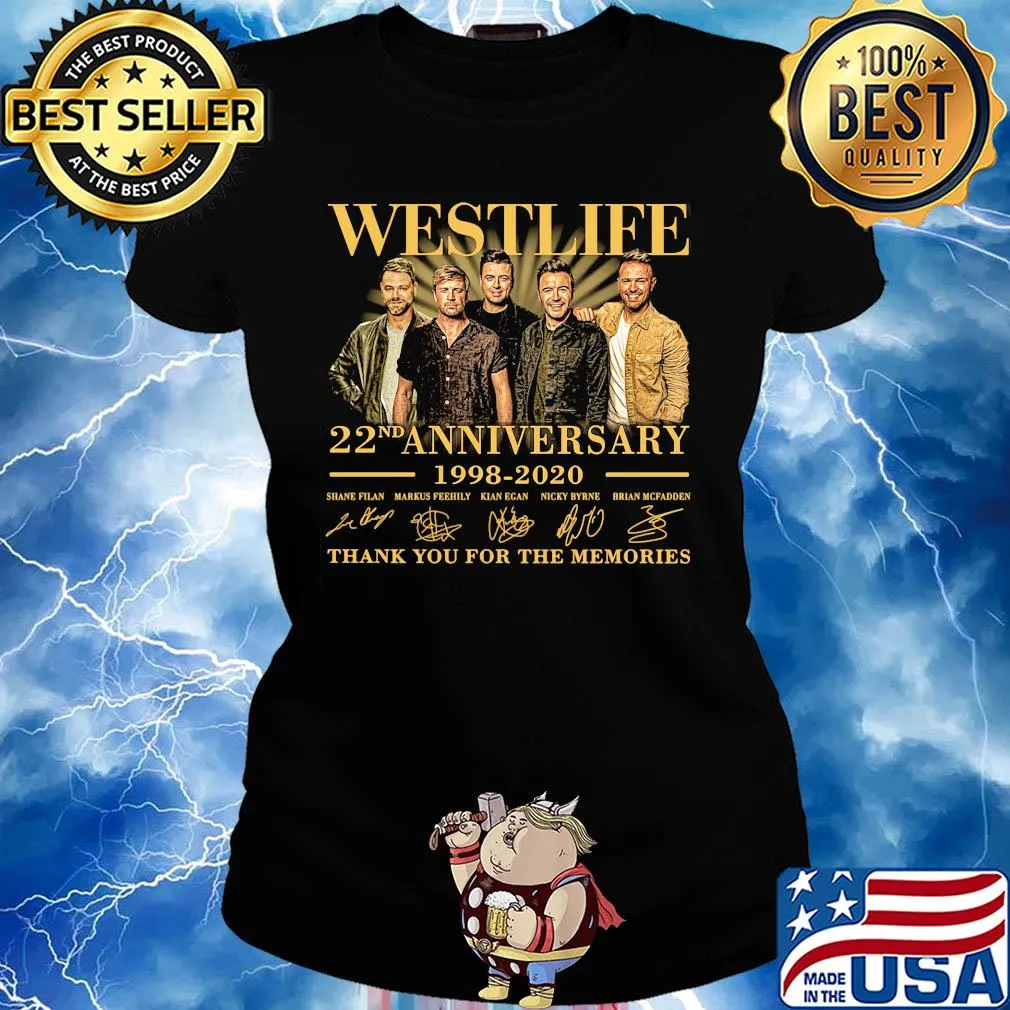 Westlife 22nd anniversary 1998-2020 thank you for the memories signature s Ladies tee