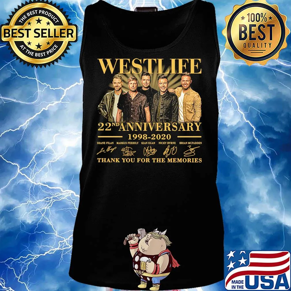 Westlife 22nd anniversary 1998-2020 thank you for the memories signature s Tank top