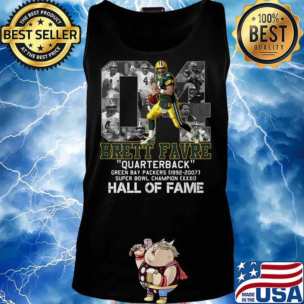 04 brett favre quarterback green bay packers 1992 2007 super bowl champion hall of fame s Tank top