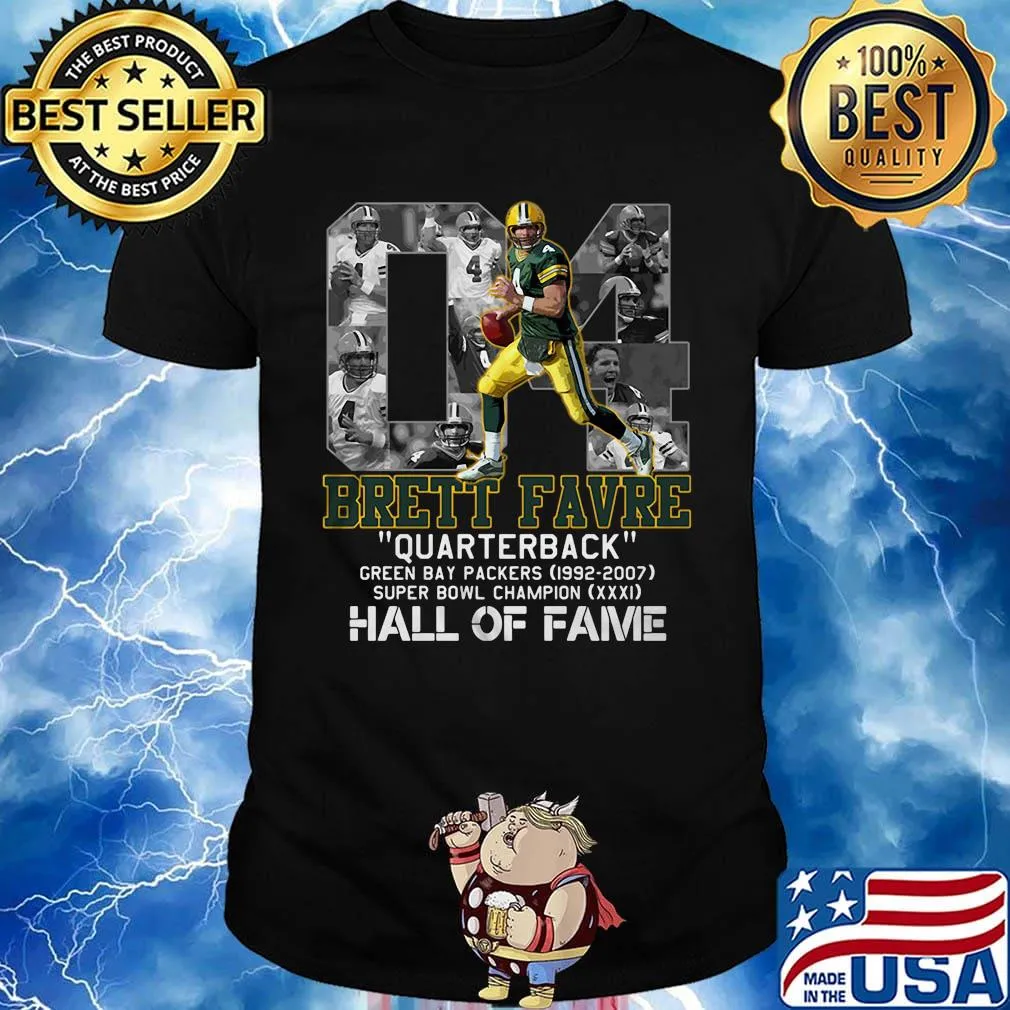 04 brett favre quarterback green bay packers 1992 2007 super bowl champion hall of fame shirt