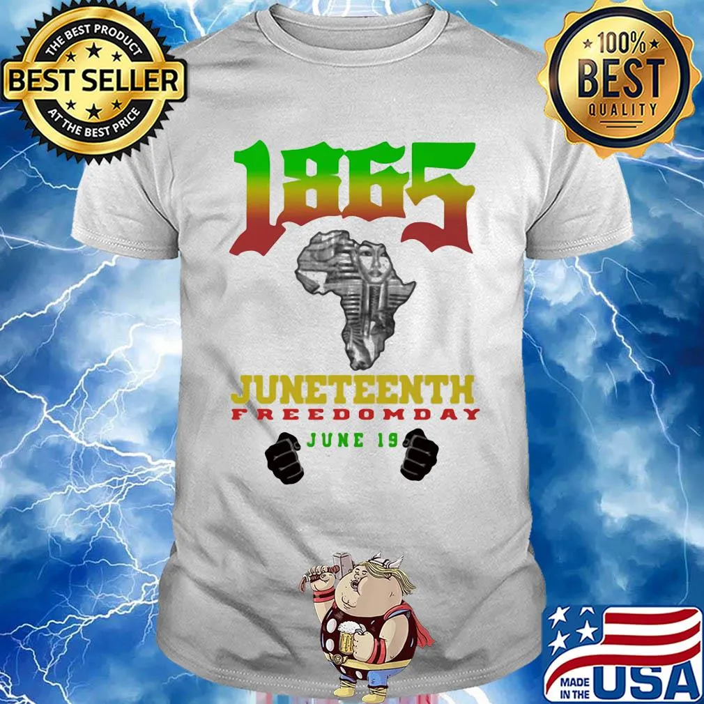 1865 map juneteenth freedom day June 19 hand shirt