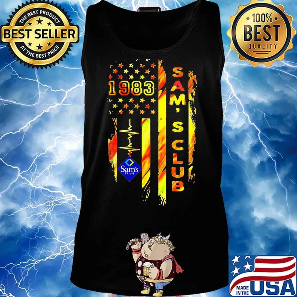 1983 sam's club heartbeat american flag independence day s Tank top