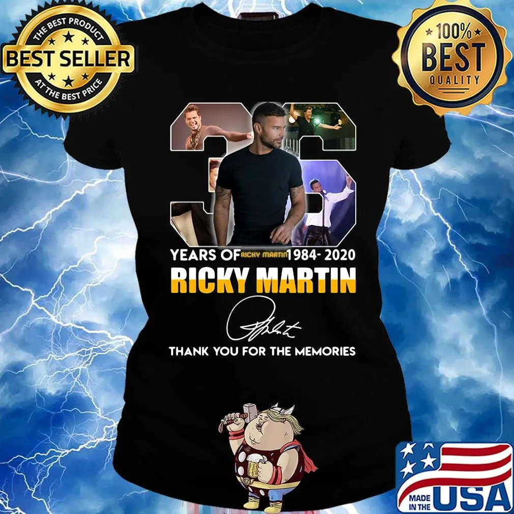 36 years of 1984 2020 ricky martin thank you for the memories signature s Ladies tee